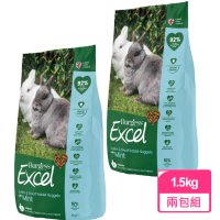 【Burgess 伯爵】幼兔及侏儒兔專用飼料 原味薄荷 1.5KG；兩包組(兔飼料 幼兔飼料 侏儒兔飼料)