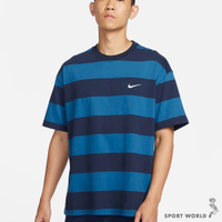Nike 男裝 短袖上衣 滑板 條紋 純棉 藍【運動世界】FB8151-411