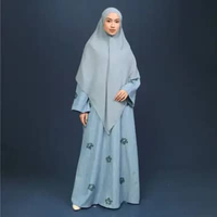 Lozy Hijab - Sora Dress (Dress Denim Jeans Pocket Ruffle Bahan Cotton Denim Unfinished Look) Ruffle 