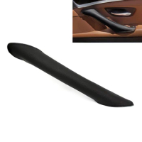 For BMW 5 Series F10 2011 2012 2013 2014 2015 2016 2017 1PC Car Door Panel Pull Handle Genuine Leather Cover with Magic Paste