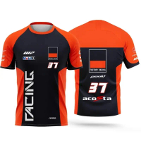 (ราคาถูก) รถแข่งมอเตอร์ไซค์รุ่นใหม่ปี 2025 37 Pedro Acosta เสื้อยืดกีฬาลำลองฤดูร้อนสำหรับผู้ชายและผู