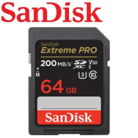 【公司貨】SanDisk 64GB 200MB/s Extreme PRO SDXC U3 UHS-I V30記憶卡