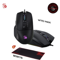 【A4 Bloody】W70 MAX 靈敏調校RGB彩漫滑鼠(未激活)黑色-贈專用電競鼠墊