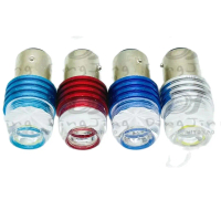 [พร้อมส่ง] ไฟกระพริบ/ไม่กระพริบ แบบกลม 2 จุด สำหรับมอเตอร์ไซค์ 6W 12V-24V มี 4 สี 1 หลอด