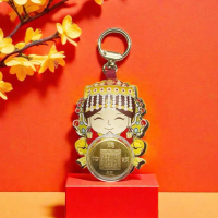 【六分埔禮品】媽祖皮革金幣轉轉鑰匙扣(春節擺飾過年蛇年金幣裝飾招財金幣紀念幣招財開運鑰匙圈)