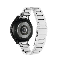 【Timo】SAMSUNG 三星 Galaxy Watch6/5/4 通用按鍵式不鏽鋼金屬錶帶-銀色