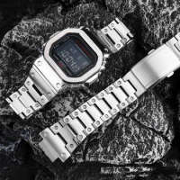 DW-5600 Metal Watchband For G-SHOCK C-asio DW5600 GW-B5600 GW-M5610 Modified Solid Stainless Steel Watch Strap Bracelet 16mm