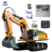 New Huina 1599 Twenty-four Channel All Alloy Engineering Electric Excavator 1:14 Adult Collectible Grade Remote Control Toys