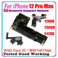 512GB 256GB 128GB For iPhone 12 Pro Max Motherboard With Face ID Original 12 Pro Max 6.7inch Logic Main board Support Update