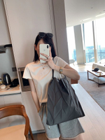 Issey Miyake Geometric Diamond Pleated Canvas Bag 2022 New Large Capacity Tote Bag Lightweight Shoulder Shopping Bag AER PG FJ㏇0303