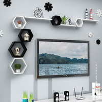 置物架 牆上置物架客廳電視背景牆面隔板影視牆壁掛裝飾牆櫃房間創意格子