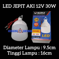 Lampu Led Emergency DC Model Jepit Aki Kabel 12V 30W VISERO