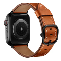 Square Buckle Band For Apple Watch Strap 38mm 40mm 42mm 44mm Real Leather Bracelet Belt Apple iWatch Bands Series 1 2 3 4 5