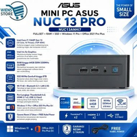 MINI PC ASUS NUC 13 PRO INTEL CORE i7 1360P GEN 13 FULLSET+RAM+SSD+W11 |NUC13ANHi7 RAM 16GB NVME 1TB