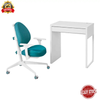 1 Set Meja dan Kursi Kantor/Belajar Minimalis Putih/Biru Modern