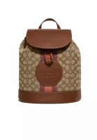 Coach Coach Dempsey Drawstring Backpack In Signature Jacquard With Stripe And Coach Patch Khaki Saddle CE601