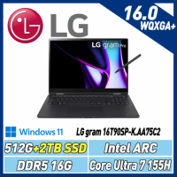 【改機升級】LG gram 16T90SP-K.AA75C2(Ultra7-155H/16G/512G+2T/Win11