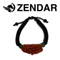 【ZENDAR】頂級天然紅珊瑚直側球黑瑪瑙玉球手鍊 159980(天然頂級沙丁紅珊瑚)