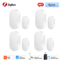 Tuya Zigbee Door Sensor Door Open/Closed Detector Home Alarm Security Protection Smart Life Control Need Zigbee Hub to Work