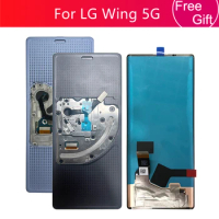 For LG Wing 5G LCD Display Touch Screen Digitizer Assembly Display LMF100N LCD With Frame Replacement Repair Parts 6.8"