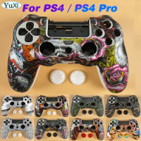 1Set Anti-slip Silicone Cover Skin Case For PS4/Pro ThumbStick Grip Cap For PlayStation4 Dualshock 4 Gamepad Controller Kit
