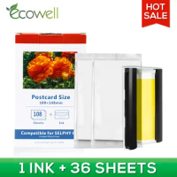 ECOWELL compatible for Canon Selphy Color Ink Paper Set Compact Photo Printer CP1200 CP1300 CP91CP910 CP900 KP 108IN KP 36IN