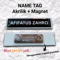 NAME TAG/NAMA DADA Akrilik+Magnet MURAH Resin Lycal 1011 Minimal Order 2 Pcs SATU HARI JADI