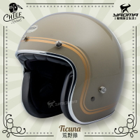 加贈泡泡鏡片 CHIEF Helmet Ticuna 荒野綠 復古安全帽 美式風格 雙D扣 金屬邊條 內襯可拆 3/4罩 耀瑪騎士
