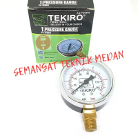 MANOMETER PRESSURE GAUGE PENGUKUR TEKANAN POMPA 10 BAR 140 PSI TEKIRO