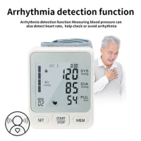Voice USB Charge Automatic Tonometer Digital Wrist Blood Pressure Monitor Tensiometro Pulse Rate Heart Monitor Sphygmomanometer