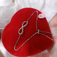 Gelang serut italy Angka 8 silver perak asli import 925