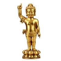 黃銅浴佛釋迦牟尼太子佛佛像指天指地佛銅像擺件工藝品