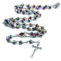Kalung Rosario Katolik Manik Kristal - Rosario Warna Warni - Rosario Murah Premium