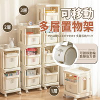 【樂邦】556可移動帶輪多層抽屜置物架-三層(收納推車 置物推車 收納櫃 整理 桌下 收納籃 收納框 收納盒)