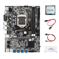 B75 ETH Mining Motherboard 8XPCIE to USB+G540 CPU+SATA Cable+Switch Cable+Thermal Grease LGA1155 Miner Motherboard