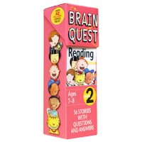 Brain Quest 2st Grade Reading, Children's books aged 6 7 8 9 Q&amp;A learning Trivia Cards English, 9780761141402
