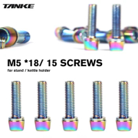 6pcs TANKE M5 * 18 15mm Bolt Screw with gasket For MTB Road Bicycle Stem and bottle rack Rainbow