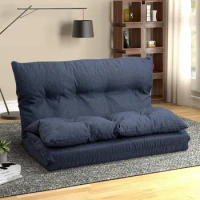 Floor Sofa Adjustable Lazy Sofa Bed, Foldable Mattress Futon Couch Bed with 2 Pollows， Sofa Bed