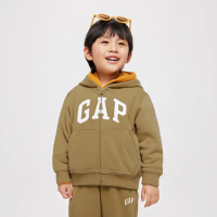 【GAP】幼童裝 Logo連帽外套-卡其色(890199)