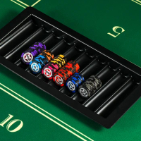 Holds 350/500 Pcs Poker Chip Tray Storage Case Casino Game Texas Hold 'em Tray Black Casino Table Game Accessories
