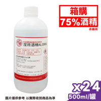 【千櫻】潔用酒精75% 500mlx24瓶(箱購現貨 乙醇 僅供清潔)