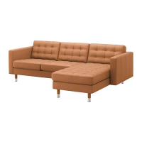 LANDSKRONA 三人座沙發, 含躺椅/grann/bomstad 金棕色/金屬, 240x89x44 公分