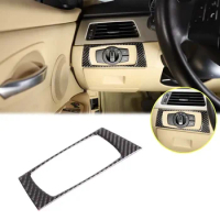 For BMW 3 Series E90 E92 E93 2005-2012 Car Headlight Switch Decorative Sticker Soft Carbon Fiber Interior Accessories LHD