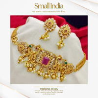 {**ส่งฟรี**} SMALL INDIA ️ South India Imitation Jewelry สร้อยคอพร้อมต่างหู ️ Women Jewelry Set