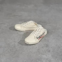 Sepatu BALENCIAGA PARIS GRAFFITI SPRAY BLACK CREAM MULES SNEAKER 100% ORIGINAL 39