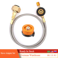 Outdoor Camping Gas Stove Propane Refill Adapter Burner LPG Flat Cylinder Tank Coupler Container Adapter Save Durable Metal Tube