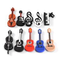 JASTER Cartoon Violin USB 2.0 64GB Real Capacity U Disk 32GB Cute Flash Drive 16G 8GB Silicone Memory Stick Gifts for Children