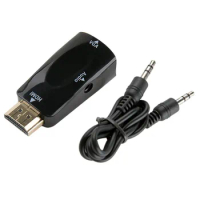 5Set HDMI TO VGA Converter 1080P Hdmi to Vga With Audio Adapter Cable