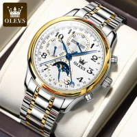 OLEVS 6667 Business Automatic Mechanical Men Wristwatch Multifunctional Stainless Steel Strap Waterproof Watches For Men