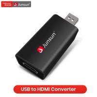 Junsun USB to HDMI-compatible Adapter Display Port HDMI-compatible Male port Usb to HDMI Adapter Video Audio For Junsun Radio
